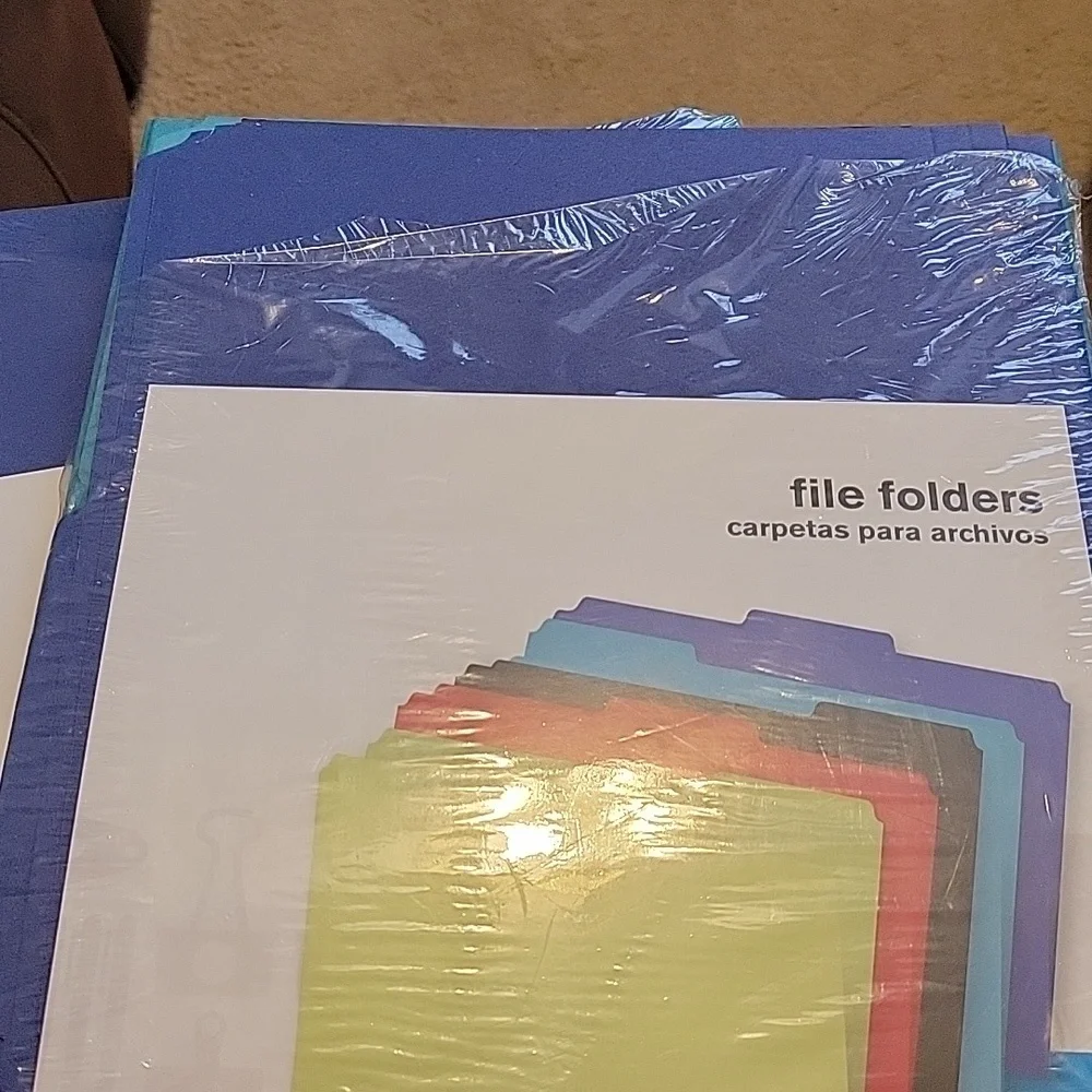 Legal File Folders New Set of 44 Black Blue Teal Red Green